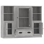 vidaXL Highboards 3 Stk. Grau Sonoma Holzwerkstoff vidaXL Highboards 3 Stk. Grau Sonoma Holzwerkstoff