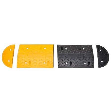vidaXL Bodenschwelle Gelb & Schwarz 420x32,5x4 cm Gummi