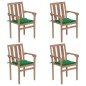 Stapelbare Gartenstühle mit Kissen 4 Stk. Massivholz Teak Stapelbare Gartenstühle mit Kissen 4 Stk. Massivholz Teak