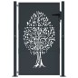 vidaXL Gartentor Anthrazit 105x130 cm Stahl Baum-Design vidaXL Gartentor Anthrazit 105x130 cm Stahl Baum-Design