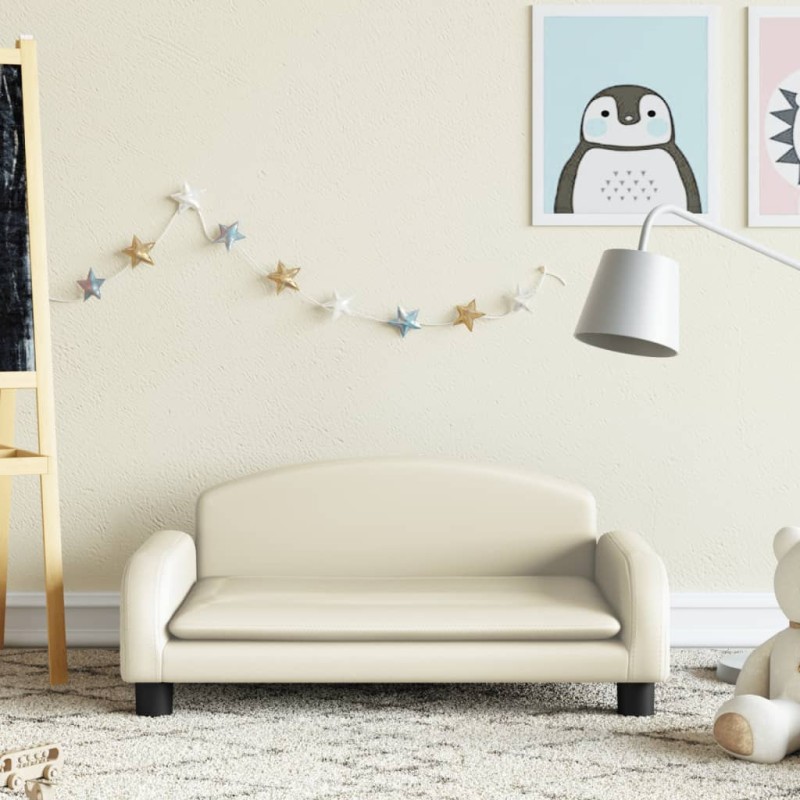 vidaXL Kindersofa Creme 70x45x30 cm Kunstleder vidaXL Kindersofa Creme 70x45x30 cm Kunstleder
