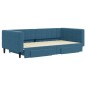 vidaXL Tagesbett Ausziehbar mit Schubladen Blau 100x200 cm Samt vidaXL Tagesbett Ausziehbar mit Schubladen Blau 100x200 cm Samt