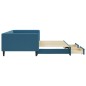 vidaXL Tagesbett Ausziehbar mit Schubladen Blau 100x200 cm Samt vidaXL Tagesbett Ausziehbar mit Schubladen Blau 100x200 cm Samt