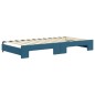 vidaXL Tagesbett Ausziehbar mit Schubladen Blau 100x200 cm Samt vidaXL Tagesbett Ausziehbar mit Schubladen Blau 100x200 cm Samt