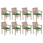Stapelbare Gartenstühle mit Kissen 8 Stk. Massivholz Teak Stapelbare Gartenstühle mit Kissen 8 Stk. Massivholz Teak