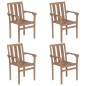 vidaXL Stapelbare Gartenstühle mit Kissen 4 Stk. Massivholz Teak vidaXL Stapelbare Gartenstühle mit Kissen 4 Stk. Massivholz Teak
