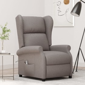 vidaXL Ohrensessel mit Liegefunktion Elektrisch Taupe Stoff