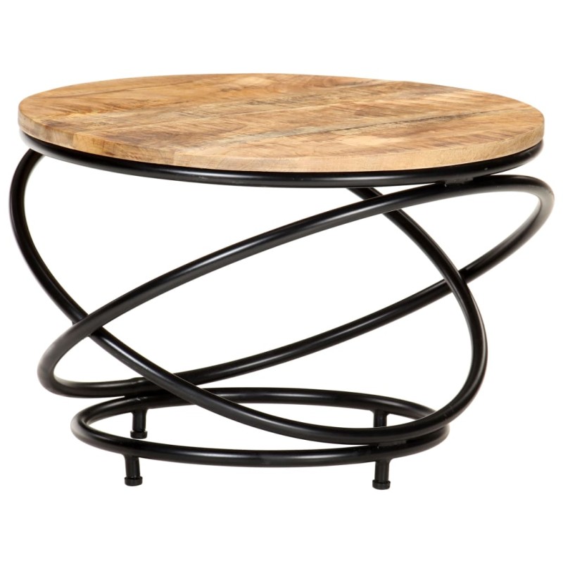 vidaXL Couchtisch Schwarz 60x60x40 cm Raues Mango-Massivholz vidaXL Couchtisch Schwarz 60x60x40 cm Raues Mango-Massivholz