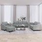 vidaXL 4-tlg. Sofagarnitur mit Kissen Hellgrau Stoff vidaXL 4-tlg. Sofagarnitur mit Kissen Hellgrau Stoff