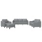 vidaXL 4-tlg. Sofagarnitur mit Kissen Hellgrau Stoff vidaXL 4-tlg. Sofagarnitur mit Kissen Hellgrau Stoff