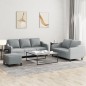 vidaXL 3-tlg. Sofagarnitur mit Kissen Hellgrau Stoff vidaXL 3-tlg. Sofagarnitur mit Kissen Hellgrau Stoff