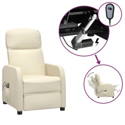 Massagesessel Elektrisch Cremeweiß Kunstleder
