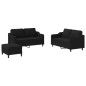vidaXL 3-tlg. Sofagarnitur mit Kissen Schwarz Stoff vidaXL 3-tlg. Sofagarnitur mit Kissen Schwarz Stoff