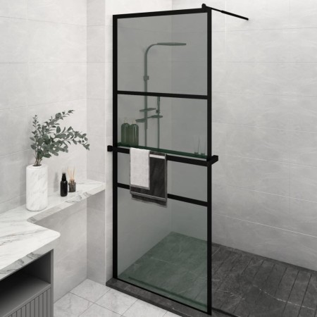 vidaXL Duschwand mit Ablage für Walk-In-Dusche Schwarz 80x195 cm ESG