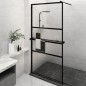 vidaXL Duschwand mit Ablage für Walk-In-Dusche Schwarz 115x195 cm ESG vidaXL Duschwand mit Ablage für Walk-In-Dusche Schwarz 115x195 cm ESG