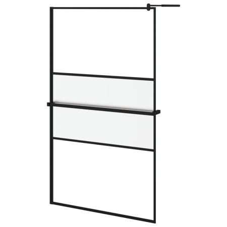vidaXL Duschwand mit Ablage für Walk-In-Dusche Schwarz 115x195 cm ESG