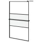 vidaXL Duschwand mit Ablage für Walk-In-Dusche Schwarz 115x195 cm ESG vidaXL Duschwand mit Ablage für Walk-In-Dusche Schwarz 115x195 cm ESG