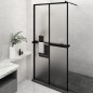 vidaXL Duschwand mit Ablage für Walk-In-Dusche Schwarz 118x190 cm ESG vidaXL Duschwand mit Ablage für Walk-In-Dusche Schwarz 118x190 cm ESG