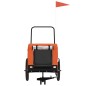 vidaXL Fahrradanhänger Hunde Orange und Schwarz Oxford-Gewebe & Eisen vidaXL Fahrradanhänger Hunde Orange und Schwarz Oxford-Gewebe & Eisen