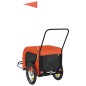 vidaXL Fahrradanhänger Hunde Orange und Schwarz Oxford-Gewebe & Eisen vidaXL Fahrradanhänger Hunde Orange und Schwarz Oxford-Gewebe & Eisen