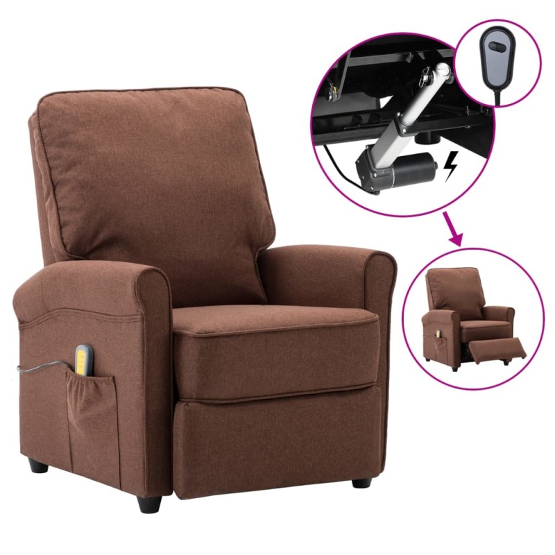 Massagesessel Elektrisch Braun Stoff Massagesessel Elektrisch Braun Stoff