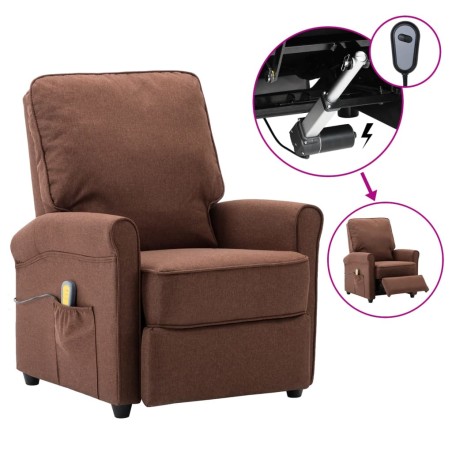 Massagesessel Elektrisch Braun Stoff