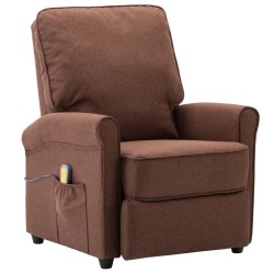 Massagesessel Elektrisch Braun Stoff