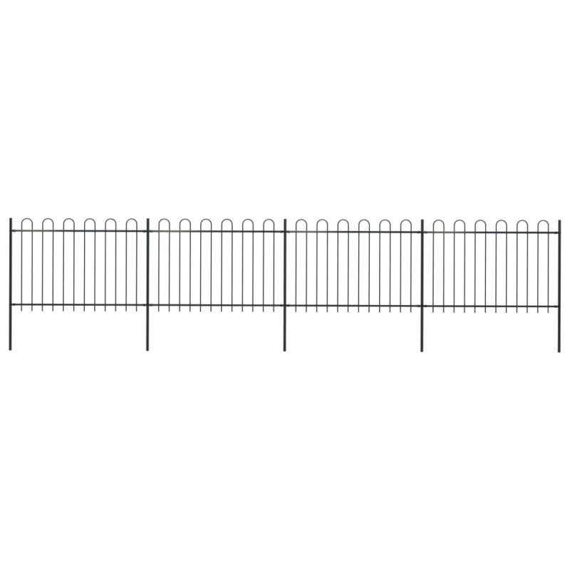 vidaXL Gartenzaun mit Bügel-Design Stahl 6,8 x 1,2 m Schwarz vidaXL Gartenzaun mit Bügel-Design Stahl 6,8 x 1,2 m Schwarz