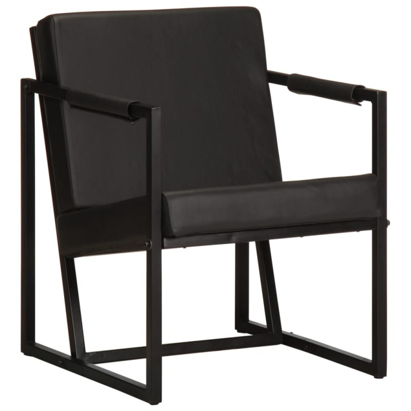 vidaXL Sessel Schwarz Echtleder vidaXL Sessel Schwarz Echtleder