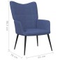 vidaXL Relaxsessel mit Hocker Blau Stoff vidaXL Relaxsessel mit Hocker Blau Stoff