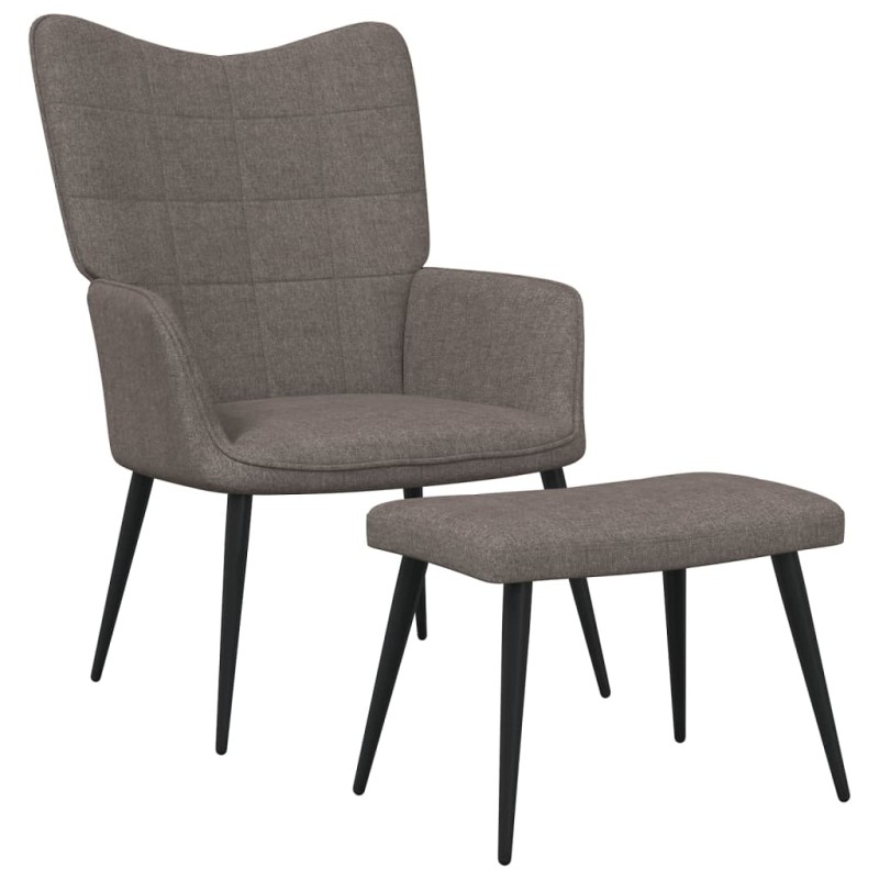 vidaXL Relaxsessel mit Hocker Taupe Stoff vidaXL Relaxsessel mit Hocker Taupe Stoff