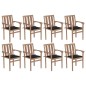 vidaXL Stapelbare Gartenstühle mit Kissen 8 Stk. Massivholz Teak vidaXL Stapelbare Gartenstühle mit Kissen 8 Stk. Massivholz Teak