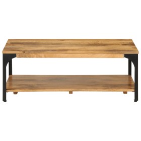 vidaXL Couchtisch mit Ablage 100x55x38 cm Massivholz Mango und Stahl