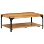 vidaXL Couchtisch mit Ablage 100x55x38 cm Massivholz Mango und Stahl vidaXL Couchtisch mit Ablage 100x55x38 cm Massivholz Mango und Stahl