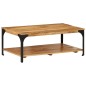 vidaXL Couchtisch mit Ablage 100x55x38 cm Massivholz Mango und Stahl vidaXL Couchtisch mit Ablage 100x55x38 cm Massivholz Mango und Stahl