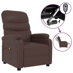 Massagesessel Elektrisch Braun Kunstleder