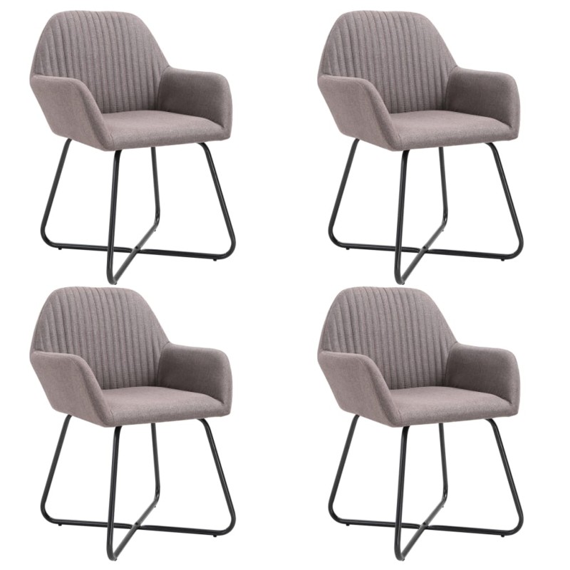vidaXL Esszimmerstühle 4 Stk. Taupe Stoff vidaXL Esszimmerstühle 4 Stk. Taupe Stoff