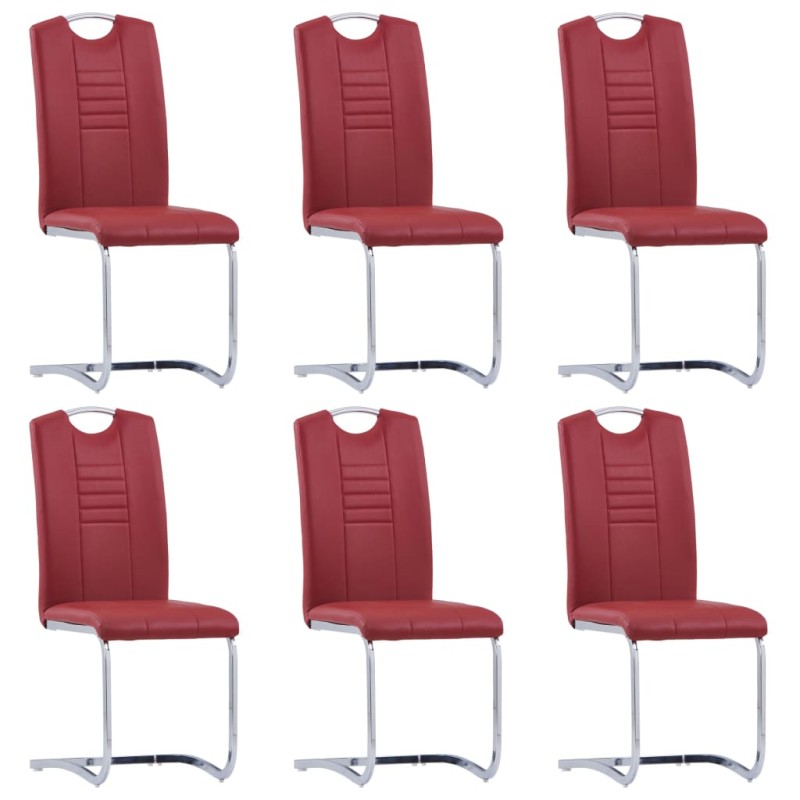 vidaXL Freischwinger 6 Stk. Rot Kunstleder vidaXL Freischwinger 6 Stk. Rot Kunstleder