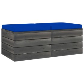 vidaXL Garten-Paletten-Hocker 2 Stk. mit Kissen Kiefer Massivholz