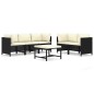 vidaXL 6-tlg. Garten-Lounge-Set mit Kissen Poly Rattan Schwarz vidaXL 6-tlg. Garten-Lounge-Set mit Kissen Poly Rattan Schwarz