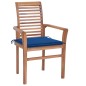 vidaXL Essstühle 4 Stk. mit Königsblauen Kissen Massivholz Teak vidaXL Essstühle 4 Stk. mit Königsblauen Kissen Massivholz Teak