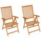 vidaXL Gartenstühle 2 Stk. Rote Karomuster Kissen Massivholz Teak vidaXL Gartenstühle 2 Stk. Rote Karomuster Kissen Massivholz Teak