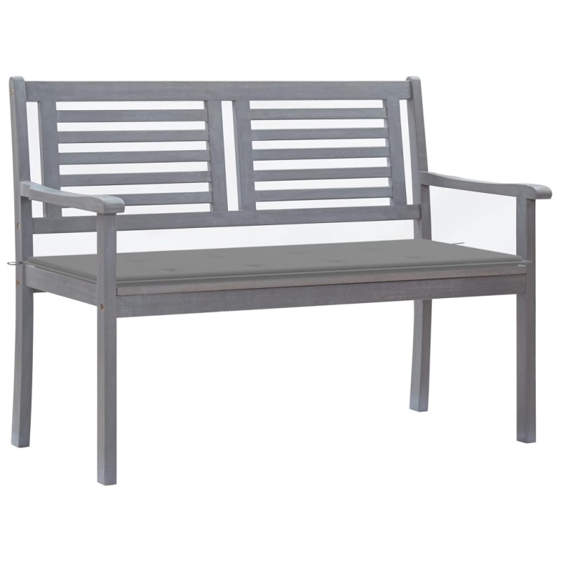 vidaXL 2-Sitzer-Gartenbank mit Auflage 120 cm Grau Eukalyptusholz vidaXL 2-Sitzer-Gartenbank mit Auflage 120 cm Grau Eukalyptusholz