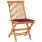 vidaXL 3-tlg. Bistroset mit Weinroten Kissen Massivholz Teak vidaXL 3-tlg. Bistroset mit Weinroten Kissen Massivholz Teak