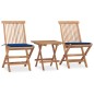 vidaXL 3-tlg. Garten-Essgruppe mit Kissen Klappbar Massivholz Teak vidaXL 3-tlg. Garten-Essgruppe mit Kissen Klappbar Massivholz Teak