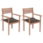 vidaXL Gartenstühle 2 Stk. mit Taupe Kissen Massivholz Teak vidaXL Gartenstühle 2 Stk. mit Taupe Kissen Massivholz Teak