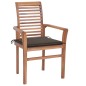 vidaXL Essstühle 4 Stk. mit Taupe Kissen Massivholz Teak vidaXL Essstühle 4 Stk. mit Taupe Kissen Massivholz Teak