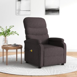 Massagesessel Elektrisch Dunkelbraun Stoff