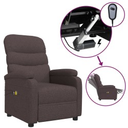 Massagesessel Elektrisch Dunkelbraun Stoff