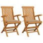 vidaXL Gartenstühle mit Beige Kissen 2 Stk. Massivholz Teak vidaXL Gartenstühle mit Beige Kissen 2 Stk. Massivholz Teak